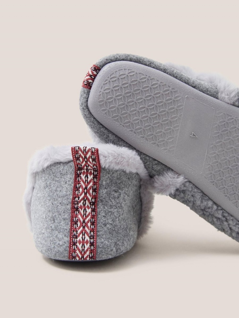 Mid Grey White Stuff Reya Closed Back Slipper | 30825DUBA