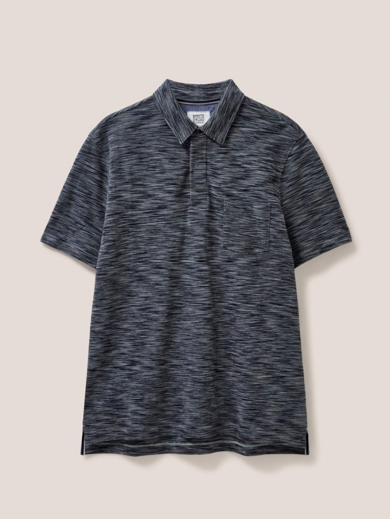 Mid Grey White Stuff Spacedye Polo | 02431MNUW