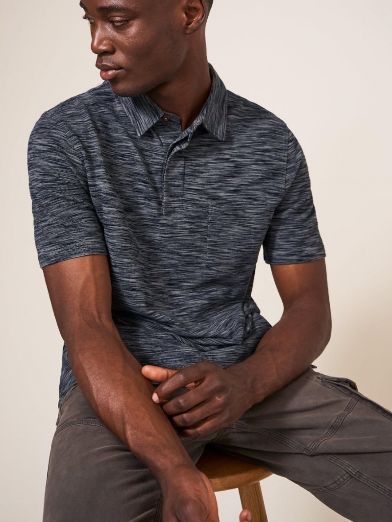 Mid Grey White Stuff Spacedye Polo | 02431MNUW