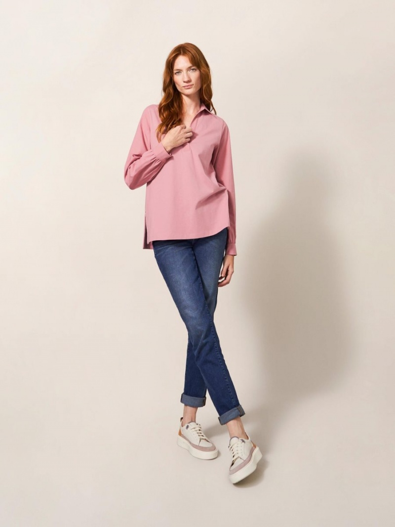 Mid Pink White Stuff Fran Plain Shirt | 79430BRZX