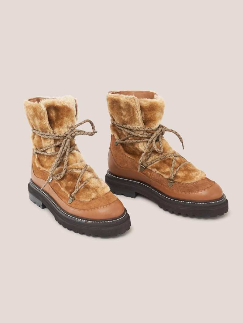 Mid Tan White Stuff Hailey Lace Up Hiker Boot | 65981QWPK