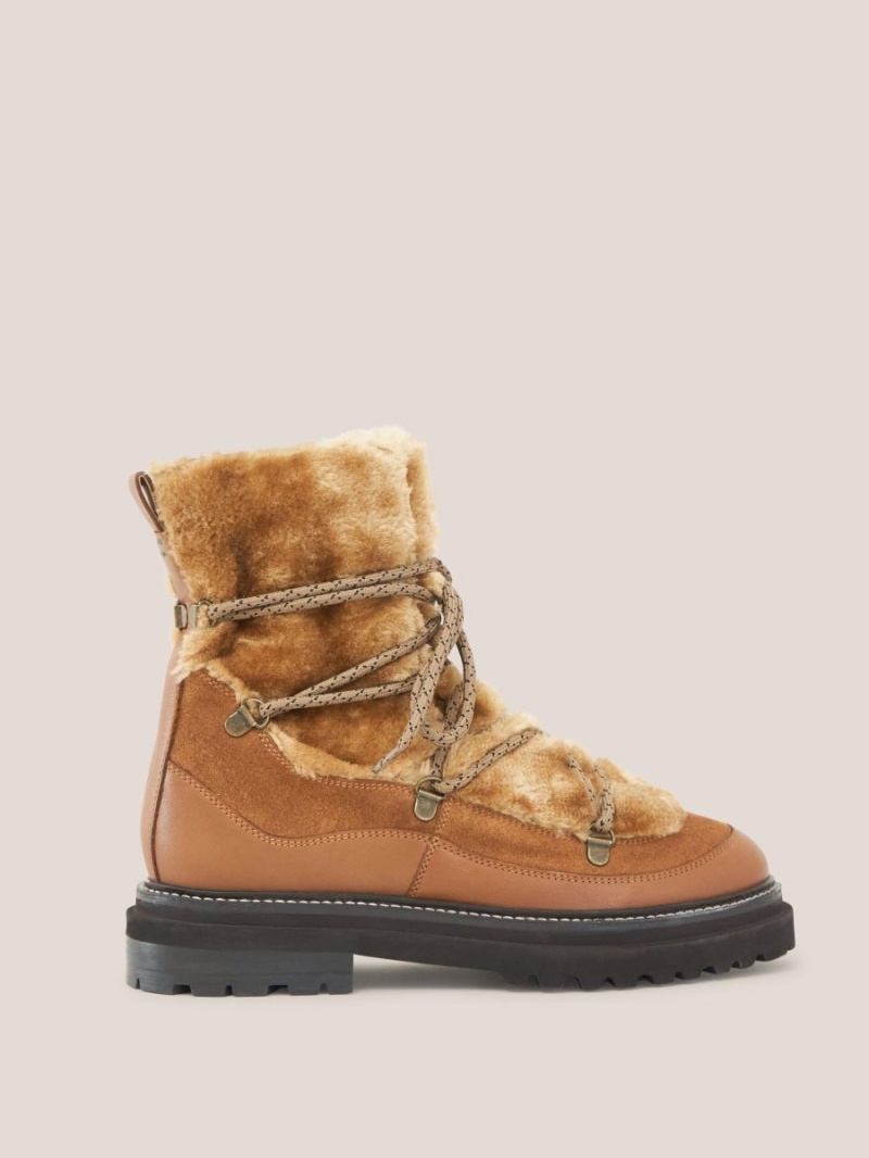 Mid Tan White Stuff Hailey Lace Up Hiker Boot | 65981QWPK