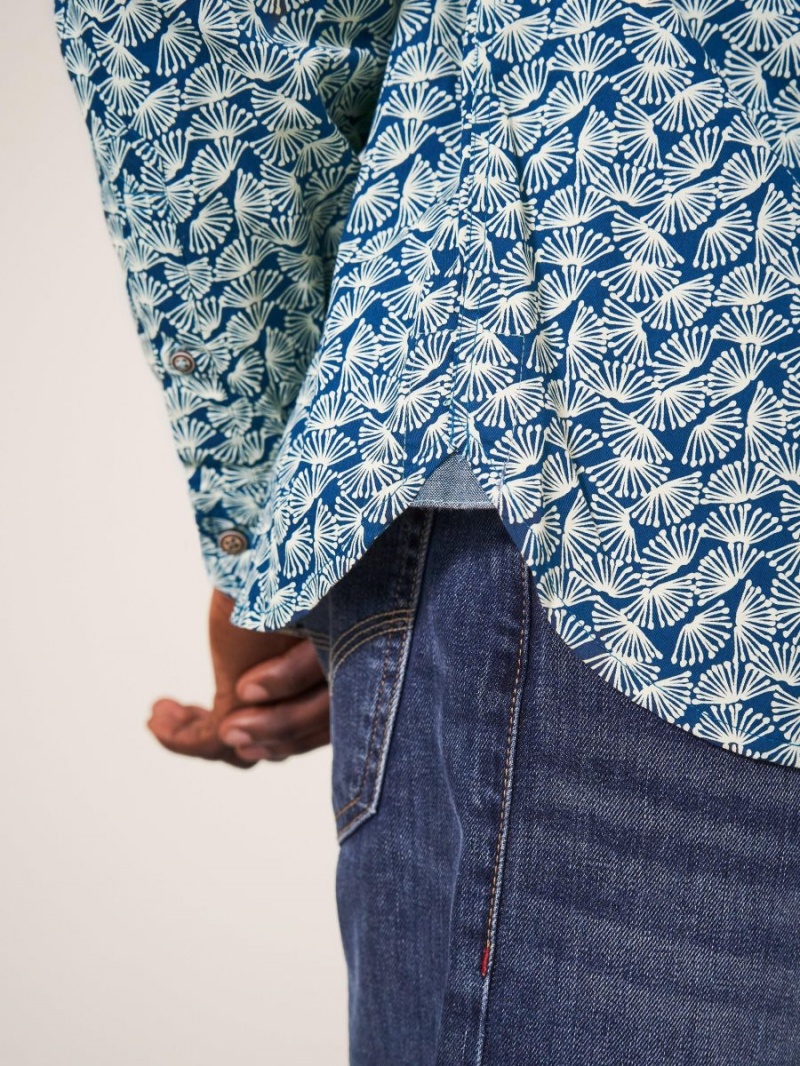 Mid Teal White Stuff Dandelion Printed Shirt | 68179KVWS