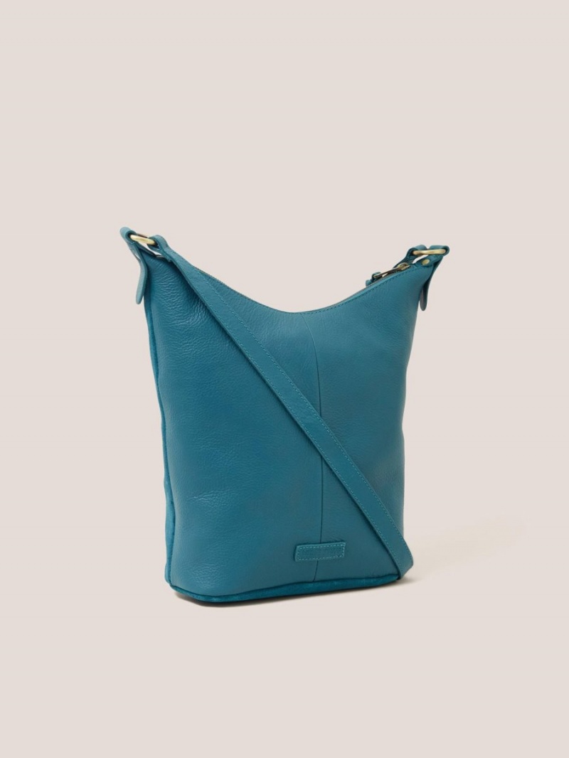 Mid Teal White Stuff Fleur Suede Crossbody | 51642JNPD