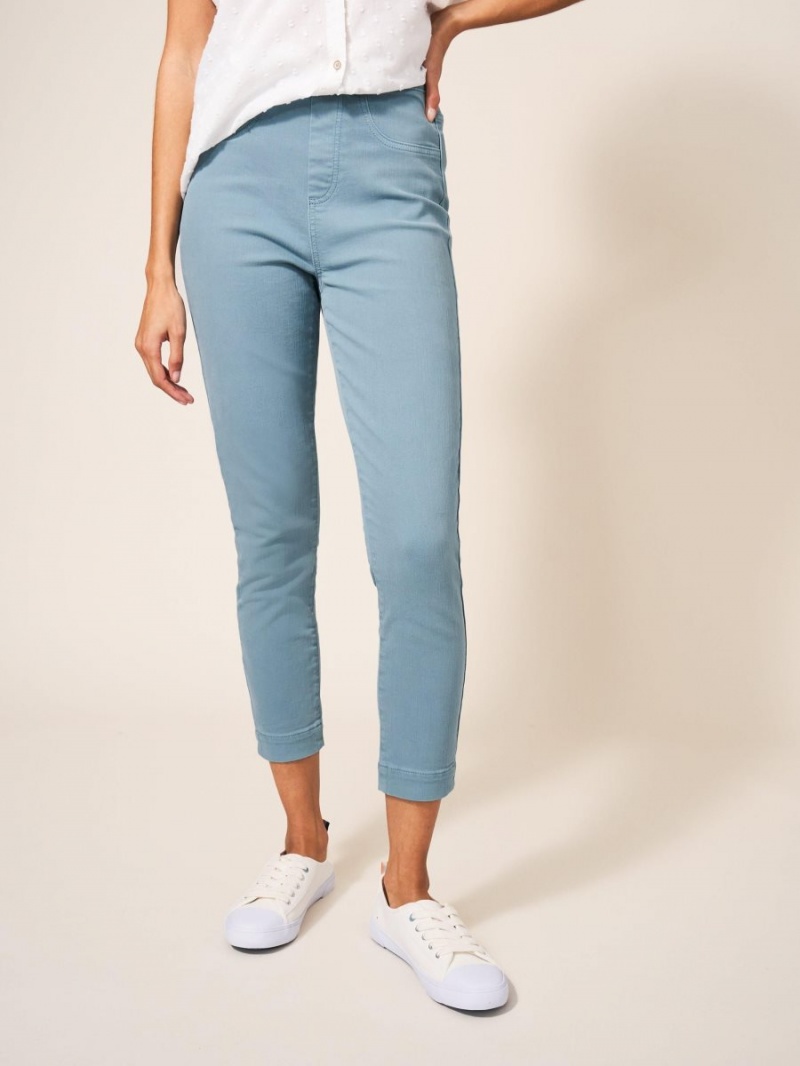 Mid Teal White Stuff Janey Cropped Jegging | 51378TSOK