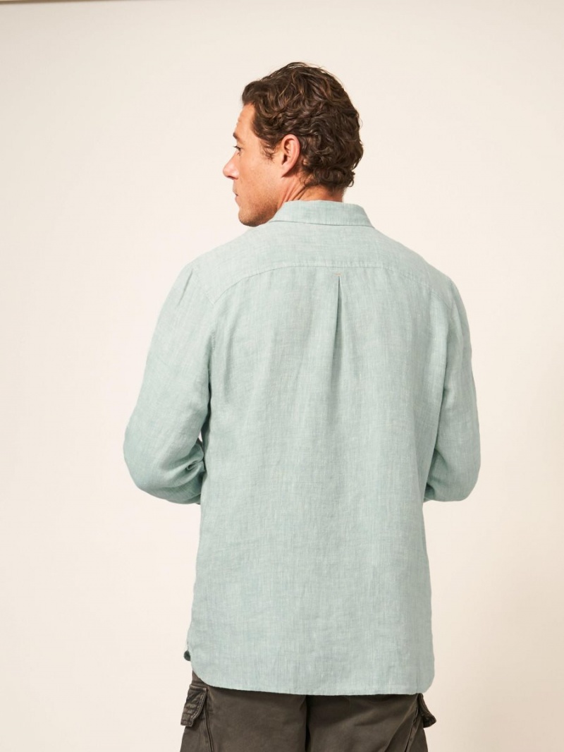 Mint Green White Stuff Pembroke Ls Linen Shirt | 51240GMCD