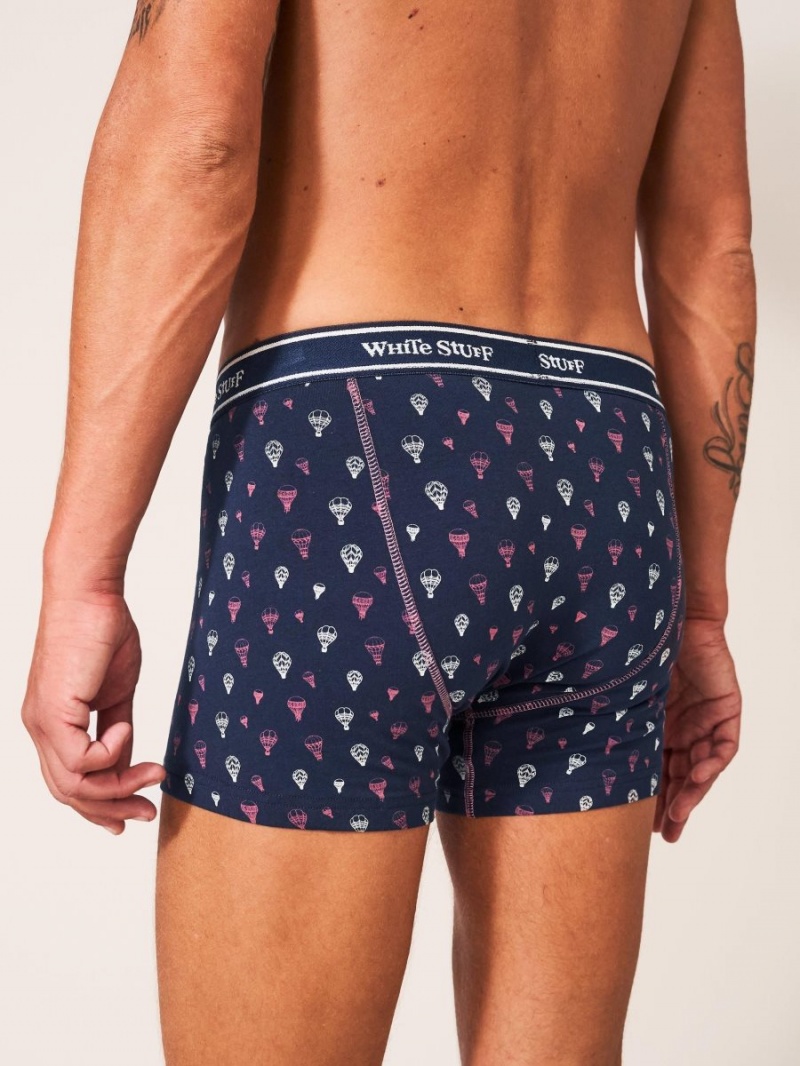 Navy Multi White Stuff 2 Pack Boxers Plain And Print | 24583ABJN