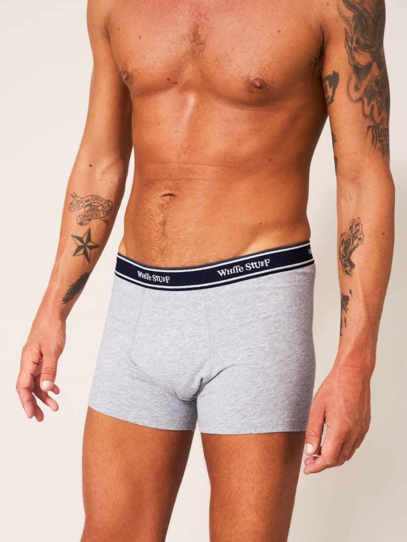 Navy Multi White Stuff 2 Pack Boxers Plain And Print | 24583ABJN