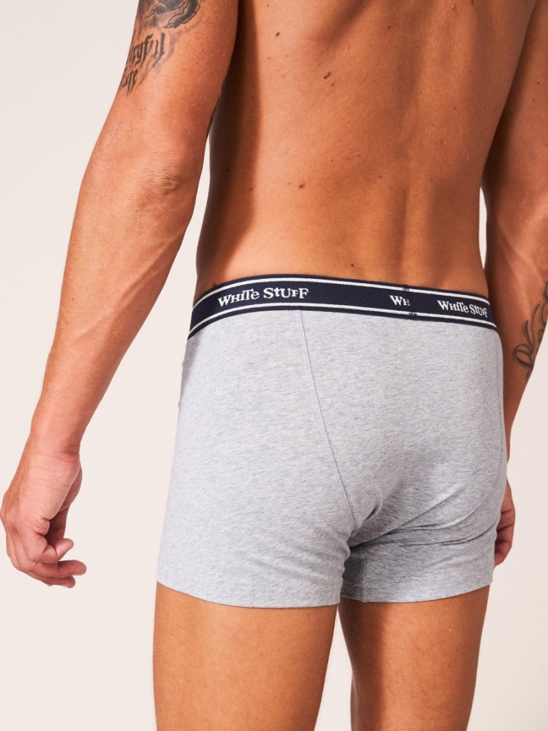 Navy Multi White Stuff 2 Pack Boxers Plain And Print | 24583ABJN