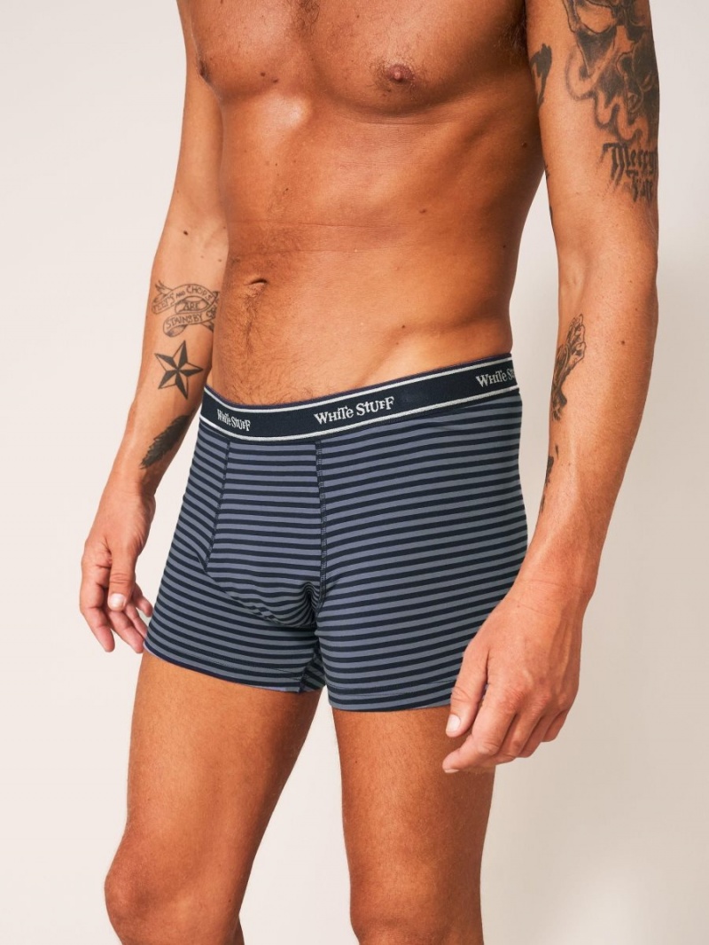 Navy Multi White Stuff 2pack Boxers Plain And Stripe | 16984VRCH