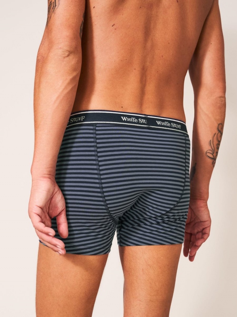 Navy Multi White Stuff 2pack Boxers Plain And Stripe | 16984VRCH