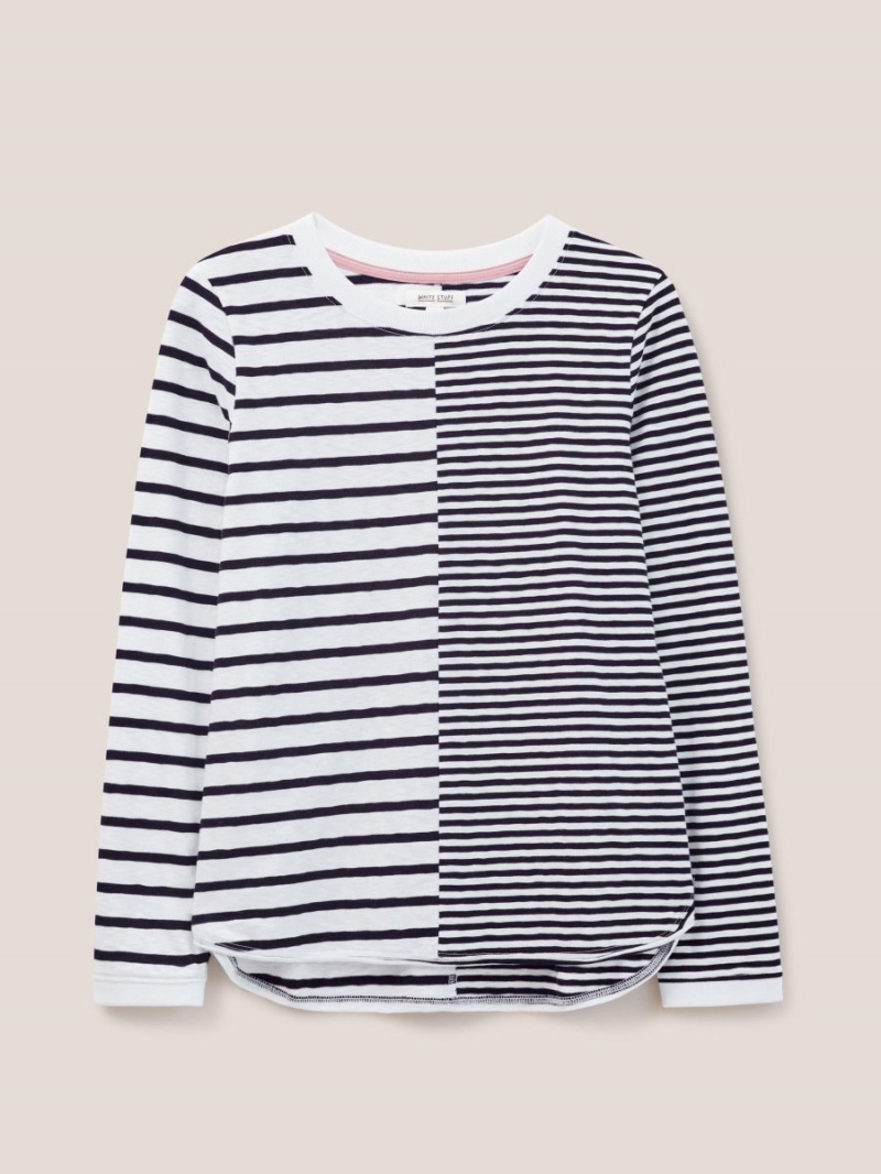 Navy Multi White Stuff Cassie Stripy Tee | 82457JDZB