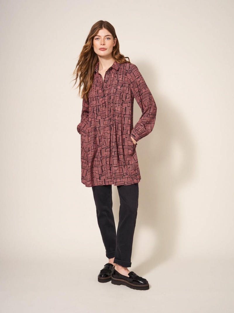 Navy Multi White Stuff Georgie Shirt Tunic | 35276EZLX