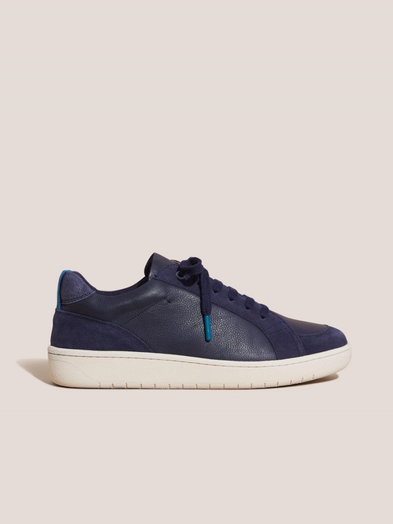 Navy Multi White Stuff Leather Suede Trainer | 09618ERWP