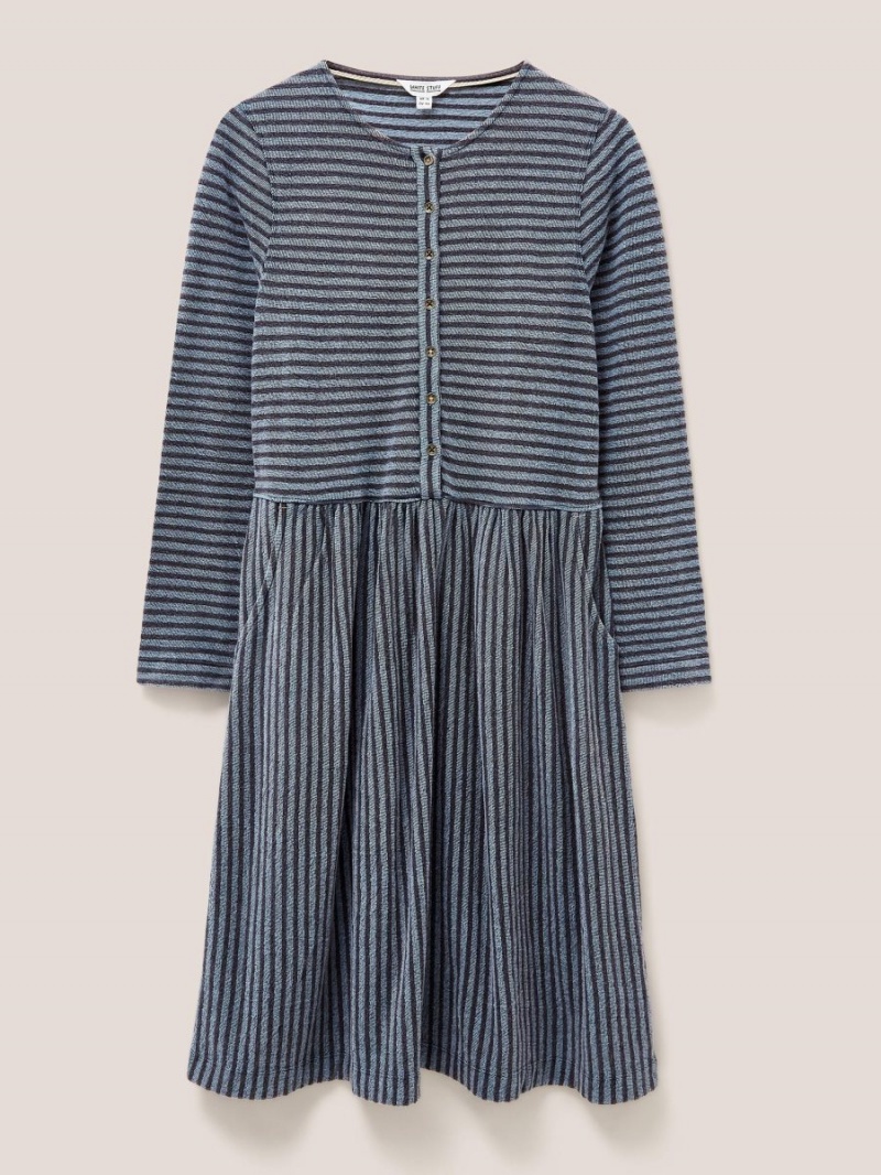 Navy Multi White Stuff Marsia Stripe Jersey Dress | 30496NPJI