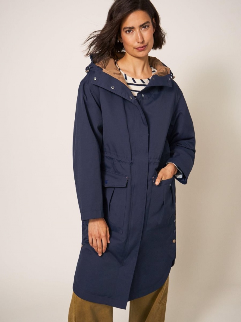 Navy Multi White Stuff Millie Waterproof Coat | 26185BZXE