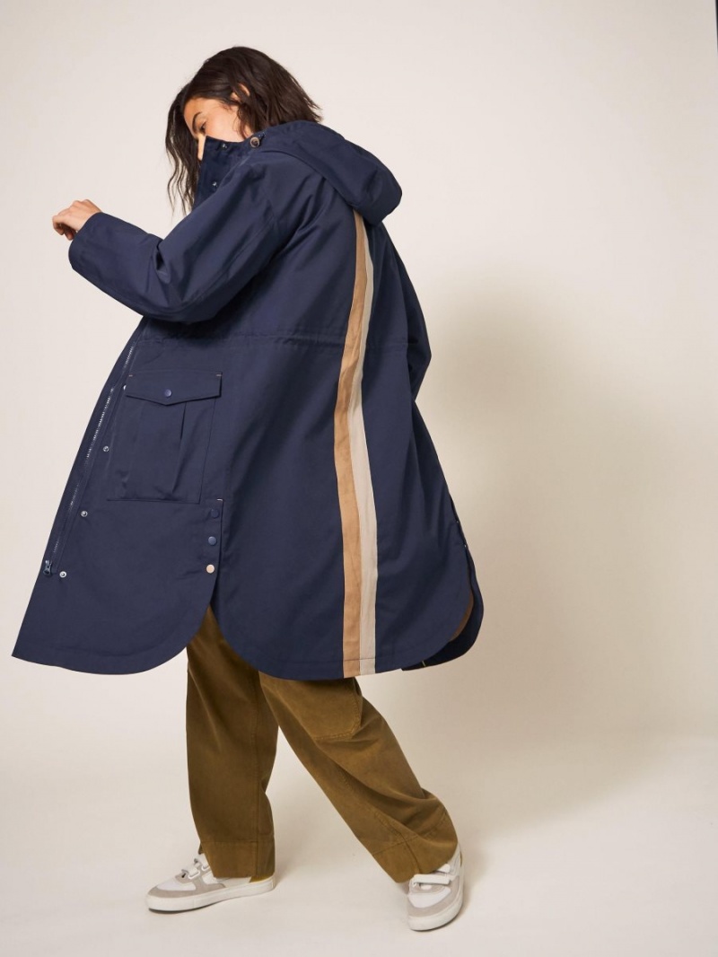 Navy Multi White Stuff Millie Waterproof Coat | 26185BZXE