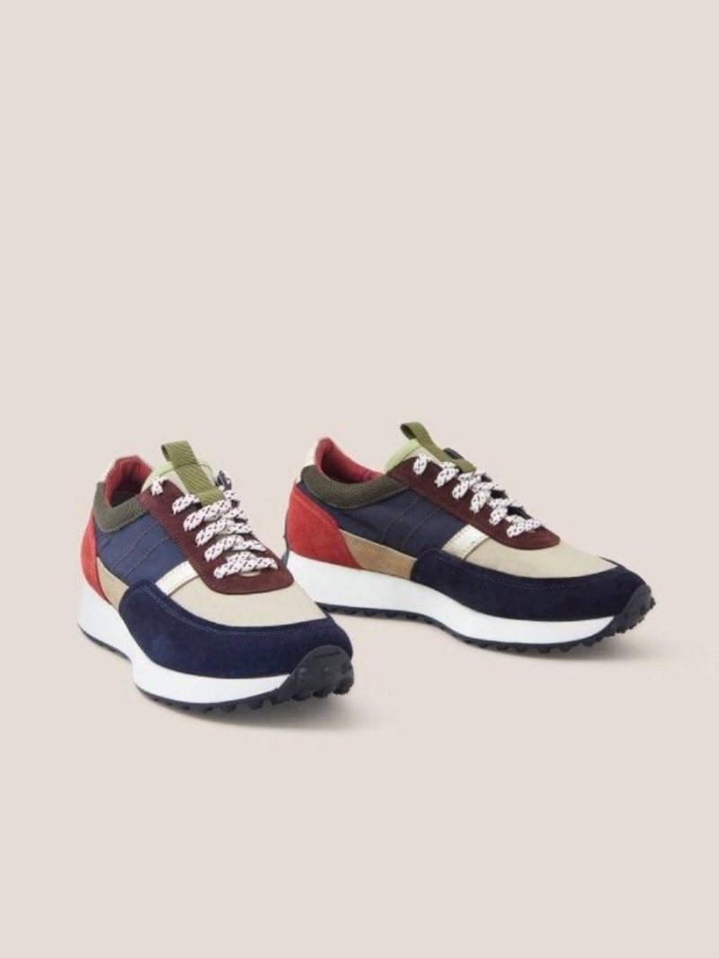 Navy Multi White Stuff Retro Lace Up Runner | 19543LUVQ