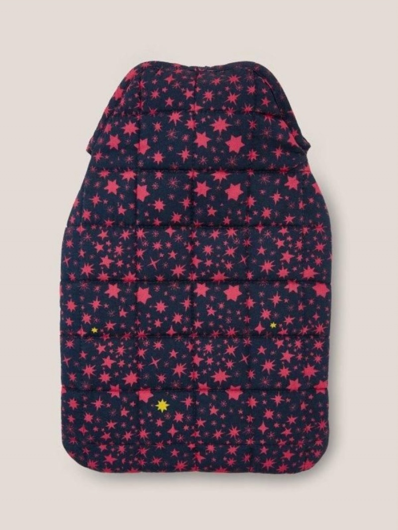 Navy Multi White Stuff Reversible Hot Water Bottle | 06381EWZS