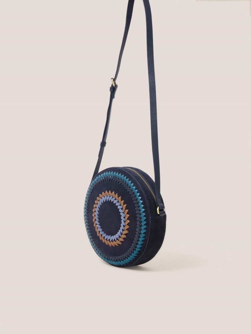 Navy Multi White Stuff Whipstitch Circular Bag | 73269SBKL