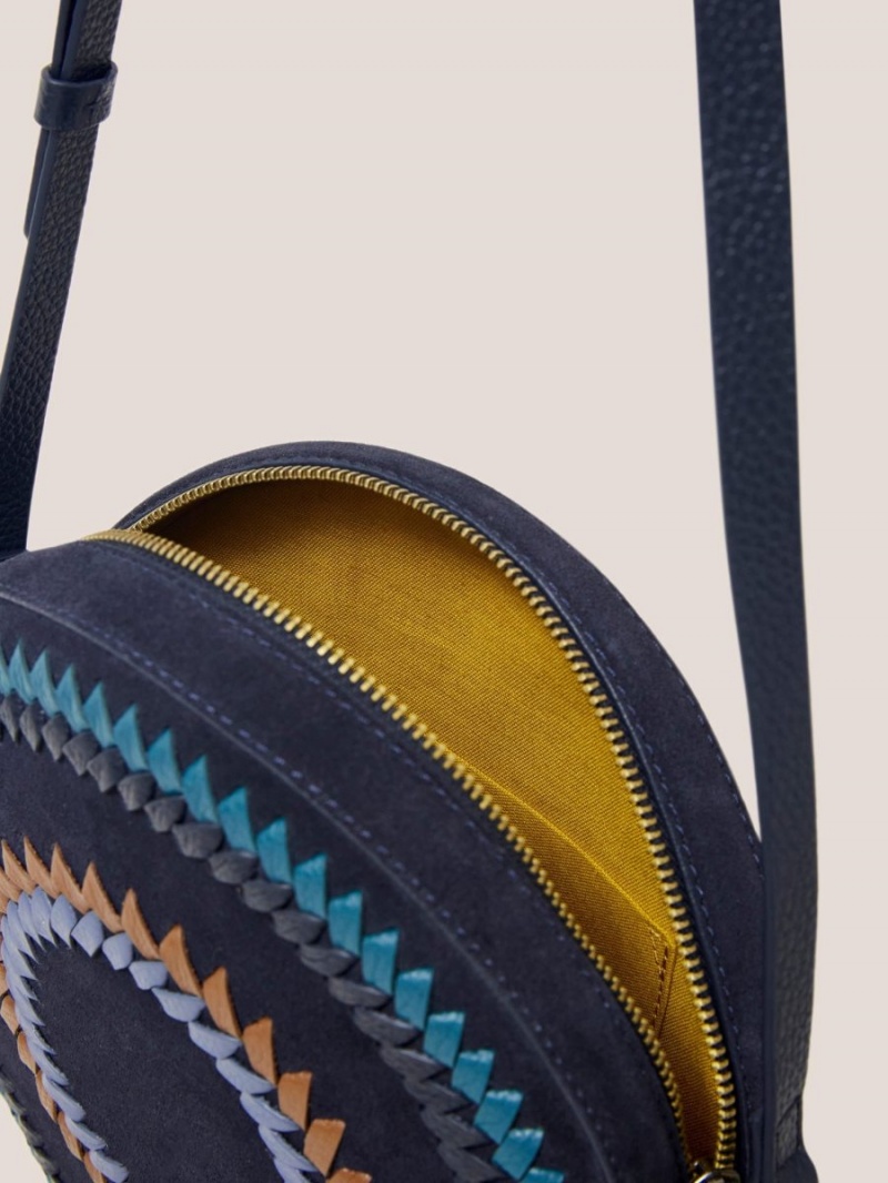 Navy Multi White Stuff Whipstitch Circular Bag | 73269SBKL