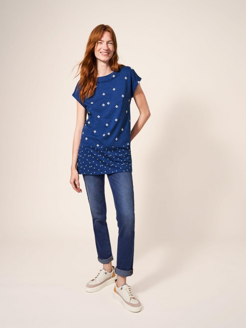 Navy Print White Stuff Carrie Tunic | 94613CWRT