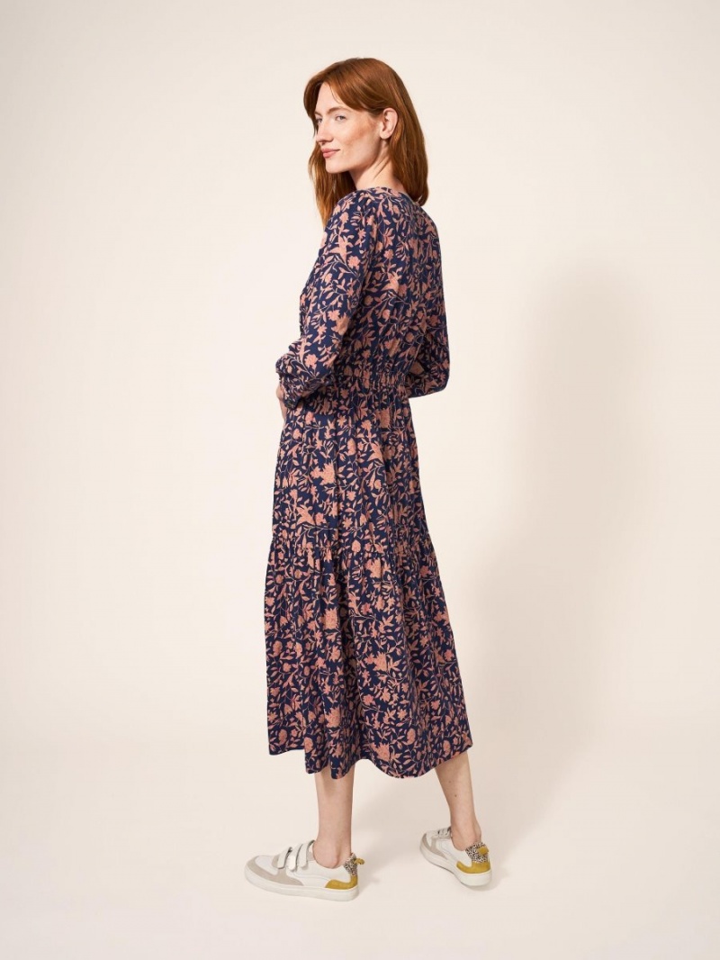 Navy Print White Stuff Olive Jersey Dress | 49728QSDP