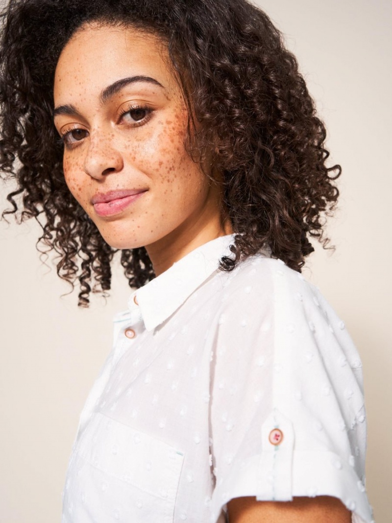 Pale Ivory White Stuff Ella Organic Cotton Shirt | 28076KUZC