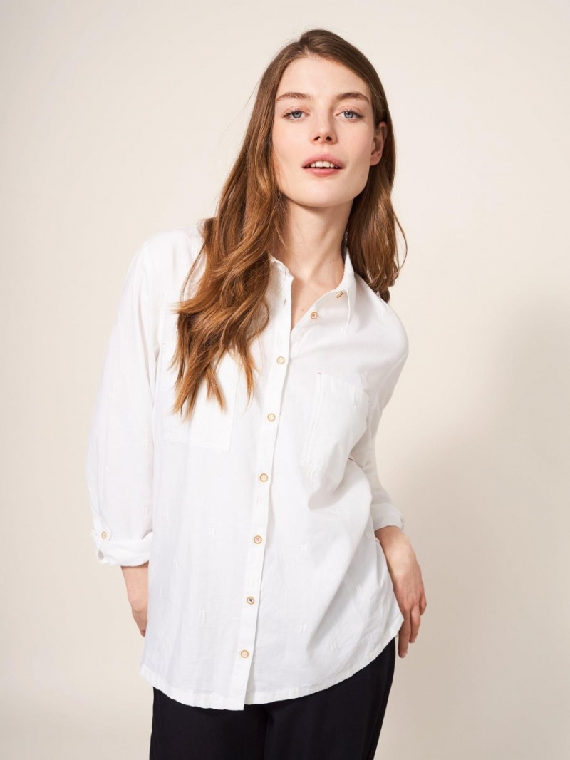 Pale Ivory White Stuff Sophie Organic Cotton Shirt | 78635ZNCO