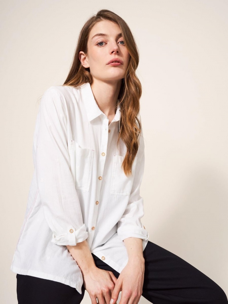 Pale Ivory White Stuff Sophie Organic Cotton Shirt | 78635ZNCO