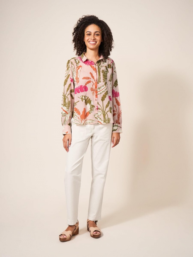 Pink Multi White Stuff Ayla Cotton Shirt | 06579YDAX