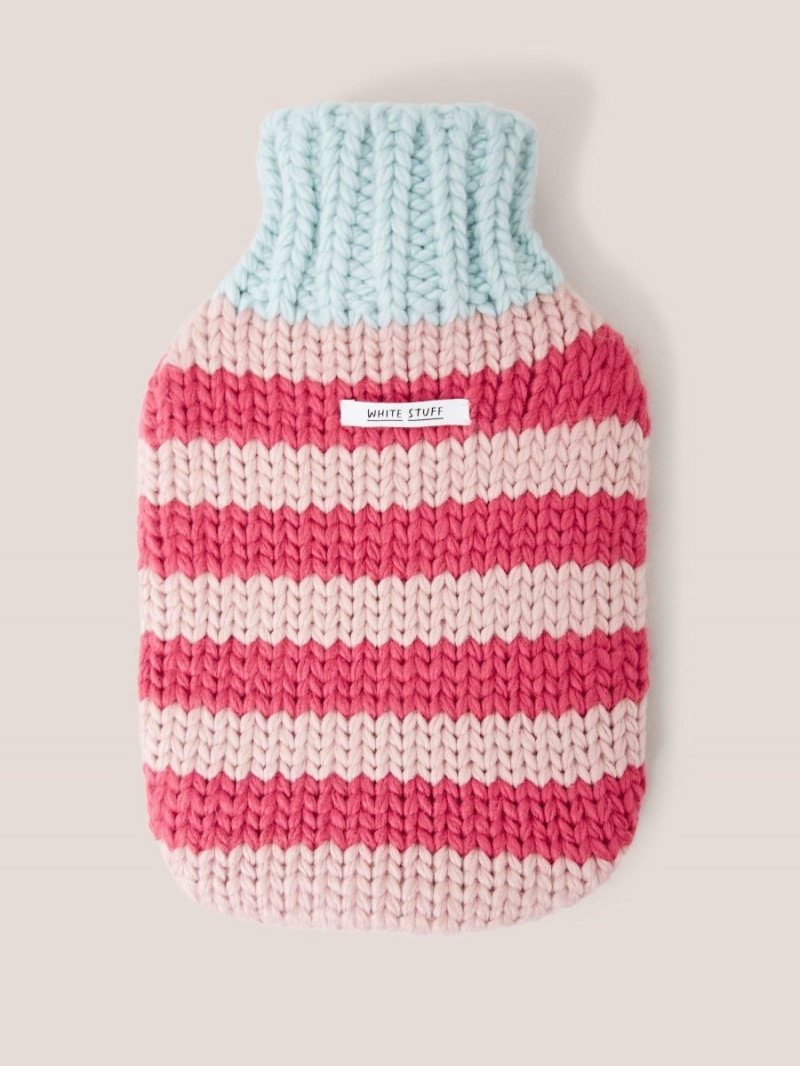 Pink Multi White Stuff Knitted Hot Water Bottle | 06745GMOQ