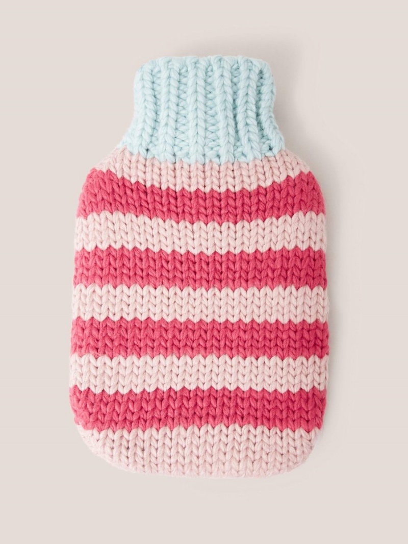 Pink Multi White Stuff Knitted Hot Water Bottle | 06745GMOQ