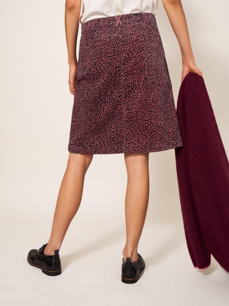 Pink Multi White Stuff Melody Organic Cord Skirt | 84723ZPUC