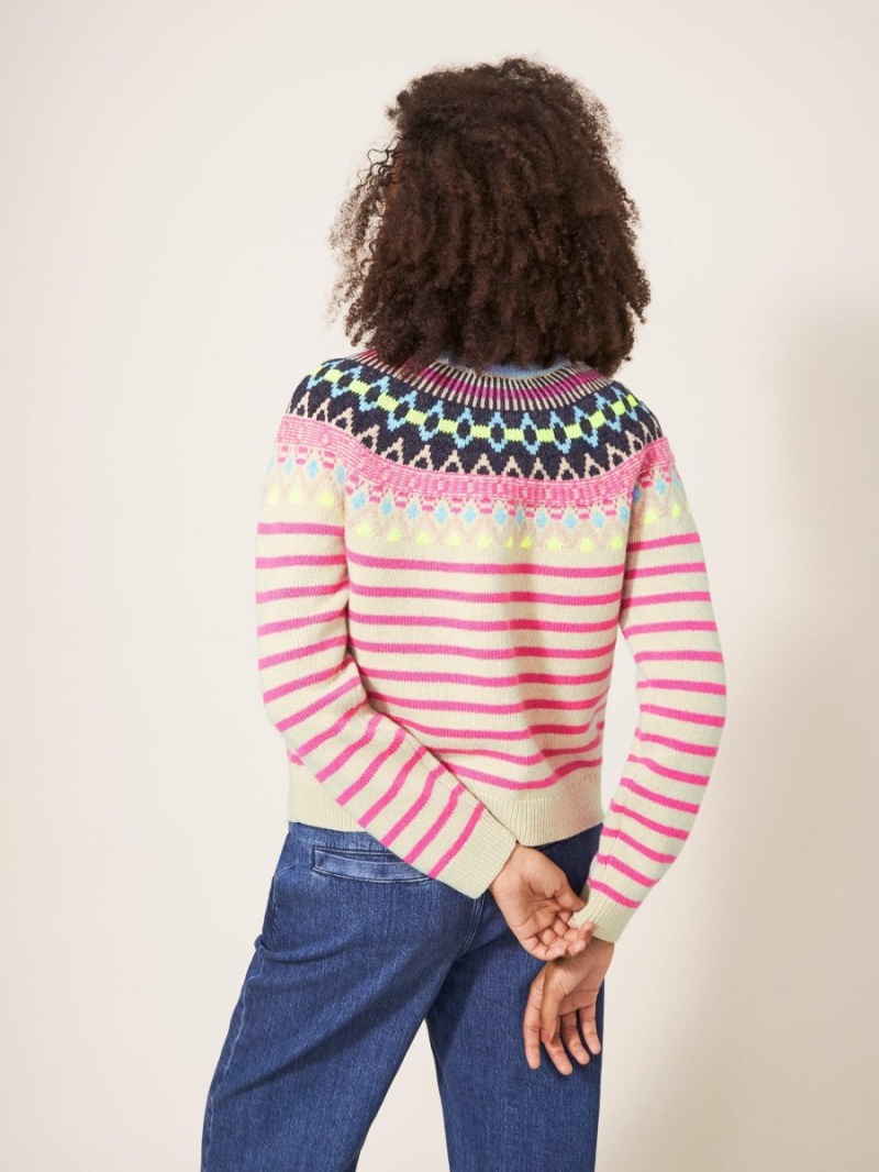 Pink Multi White Stuff Woodland Fairisle Cardi | 57029HMCG