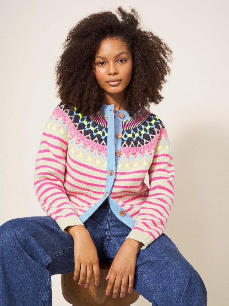 Pink Multi White Stuff Woodland Fairisle Cardi | 57029HMCG