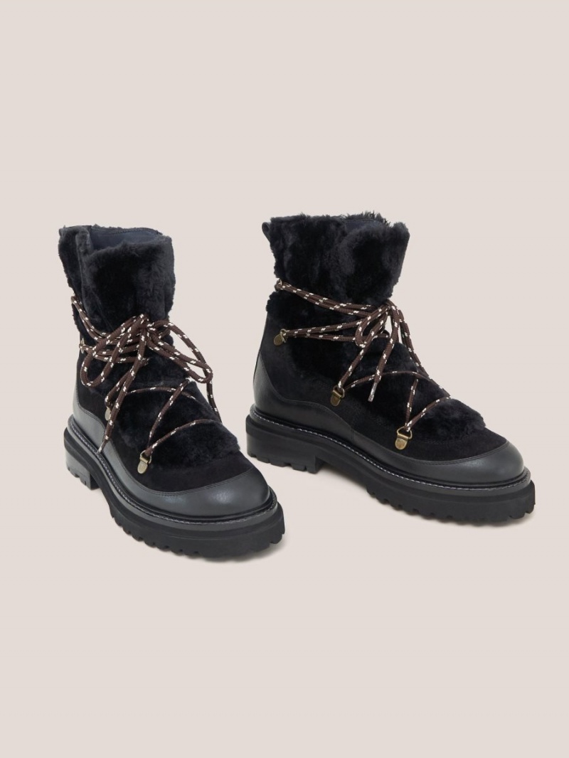 Pure Black White Stuff Hailey Lace Up Hiker Boot | 60754CFAT