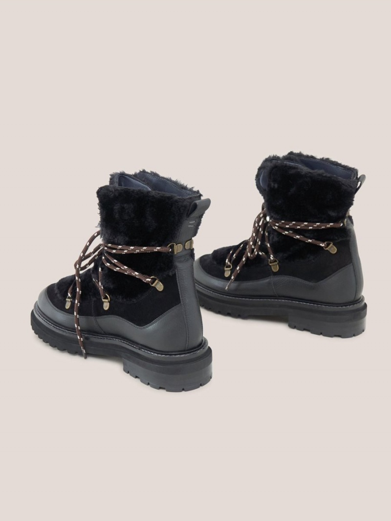 Pure Black White Stuff Hailey Lace Up Hiker Boot | 60754CFAT