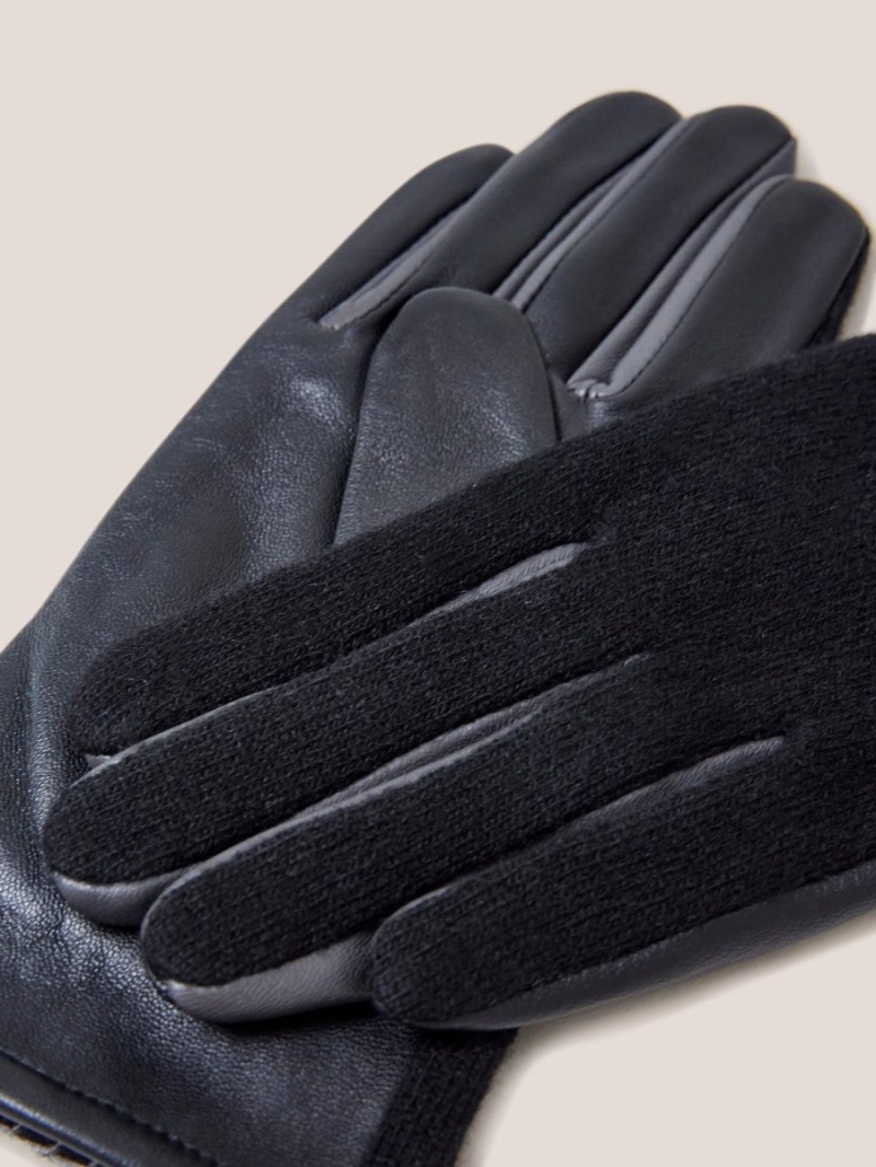 Pure Black White Stuff Lucie Leather Glove | 30984DIXE