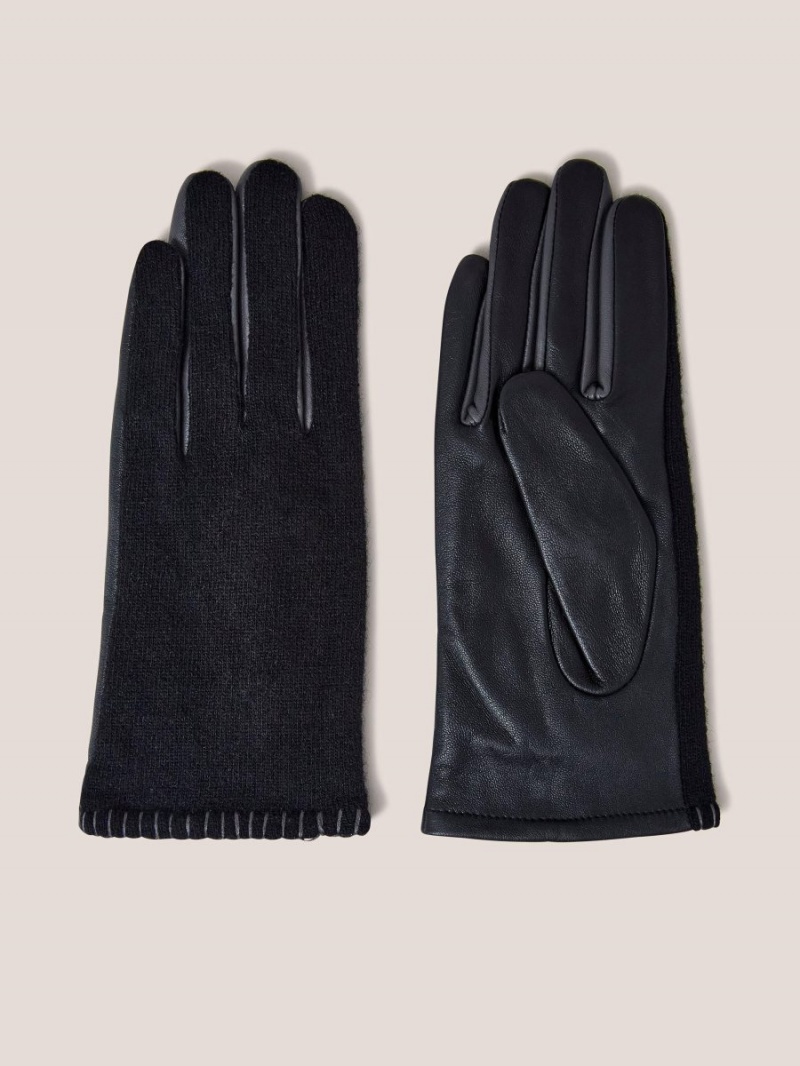 Pure Black White Stuff Lucie Leather Glove | 30984DIXE