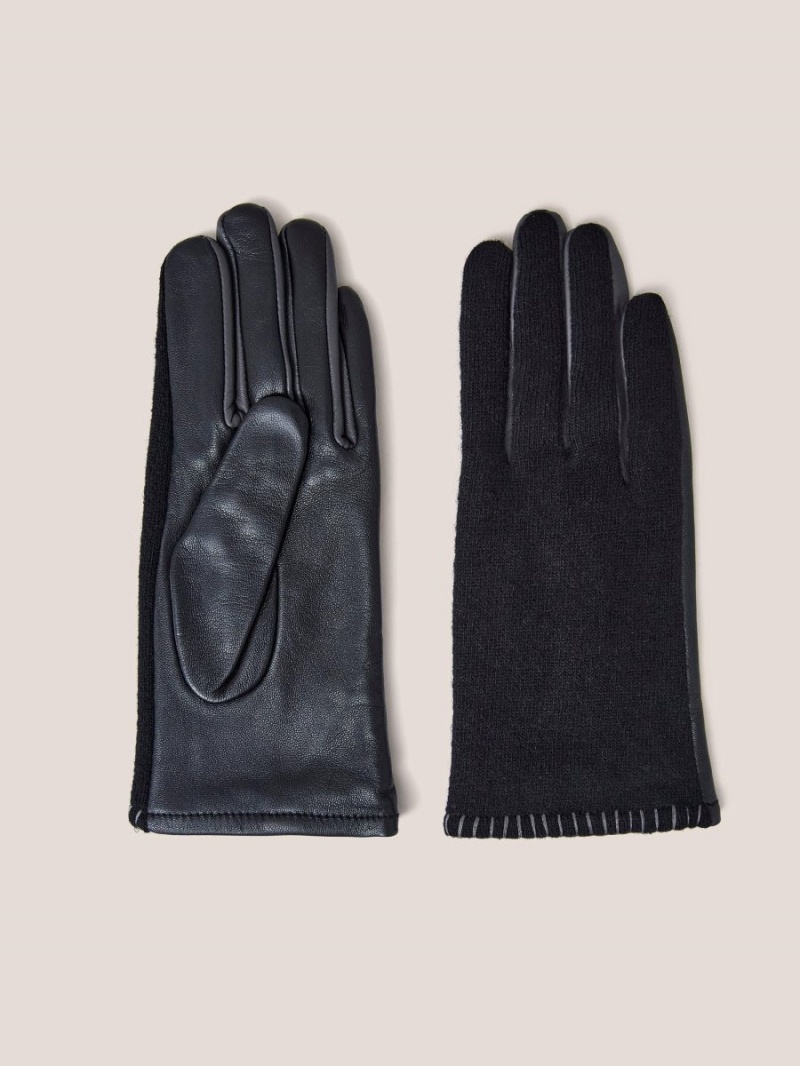 Pure Black White Stuff Lucie Leather Glove | 30984DIXE