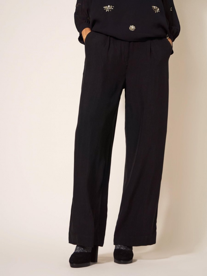 Pure Black White Stuff Lucinda Crepe Wide Leg Trouser | 24036CFQE