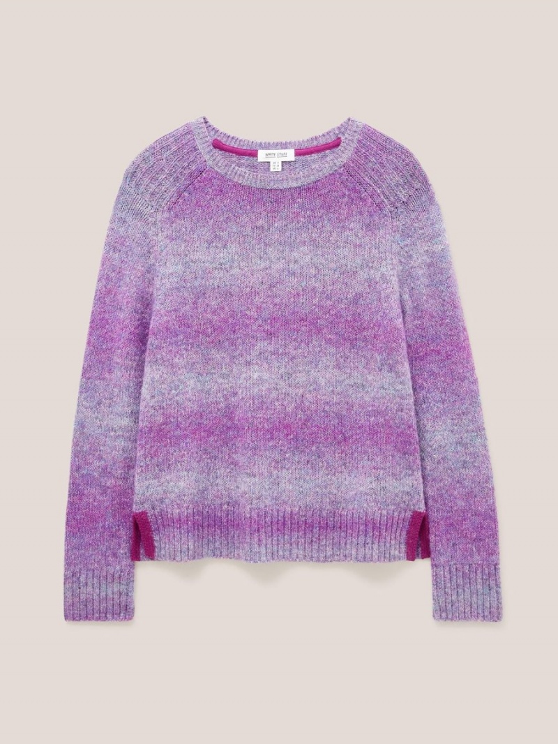 Purple Multi White Stuff Space Dye Wool Jumper | 42183RSJP