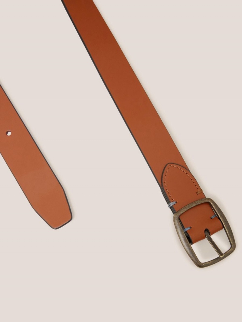 Tan Multi White Stuff Reversible Leather Belt | 80451ZWSX