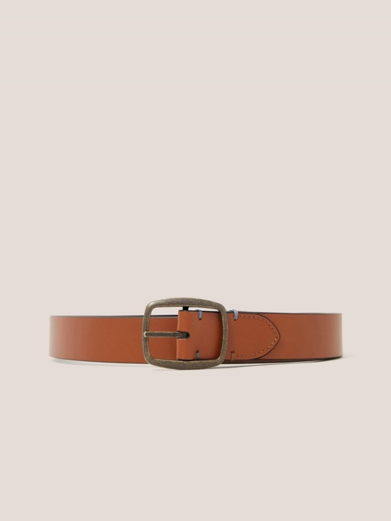 Tan Multi White Stuff Reversible Leather Belt | 80451ZWSX