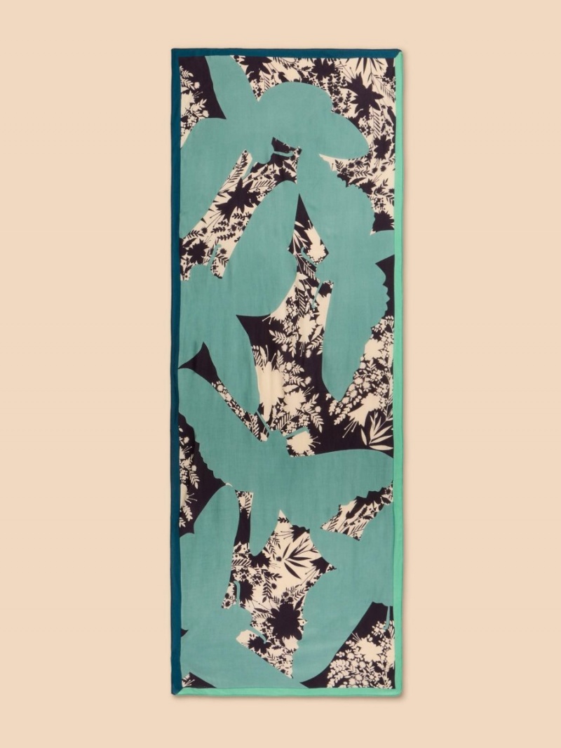 Teal Multi White Stuff Abstract Print Eco Vero Scarf | 21904ZIOQ