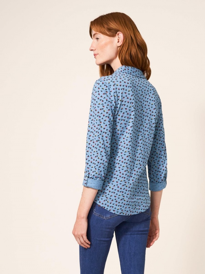 Teal Multi White Stuff Annie Cotton Jersey Shirt | 65708YERK