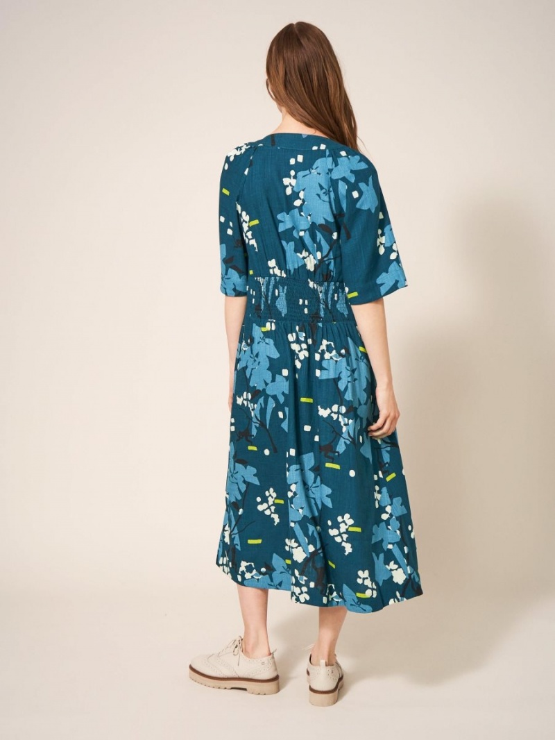 Teal Multi White Stuff Izzie Mid Length Dress | 09786ELTK