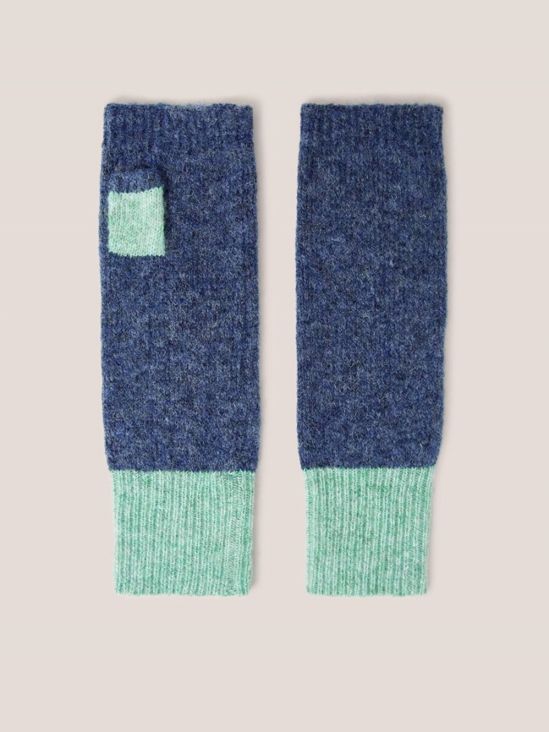 Teal Multi White Stuff Knitted Fingerless Glove | 01974VPBJ