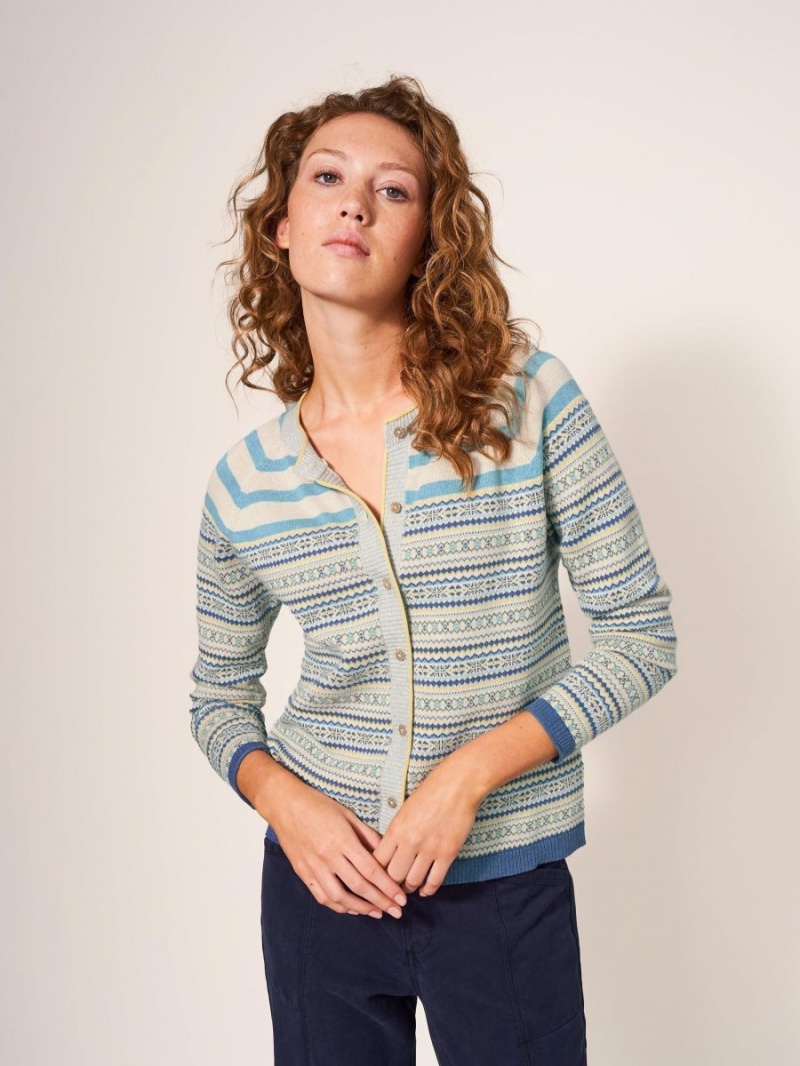 Teal Multi White Stuff Lulu Stripe Cardigan | 57862HORY